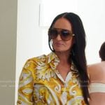 Lisa’s yellow print tie front shirt on The Real Housewives of Salt Lake City