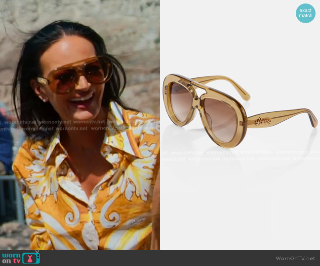 c Curvy Aviator-Style Acetate Sunglasses worn by Lisa Barlow on The Real Housewives of Salt Lake City