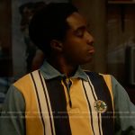 Luca’s striped long sleeve polo on Stranger Things