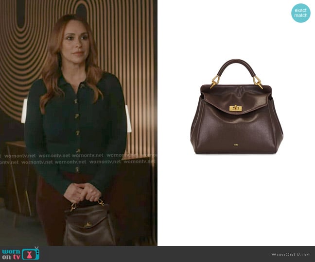 Lucia Classic Top Handbag in Dark Brown JW Pei worn by Maddie Kendall (Jennifer Love Hewitt) on 9-1-1
