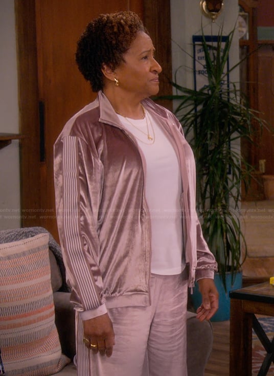 Lucretia’s pink velour tracksuit on The Upshaws