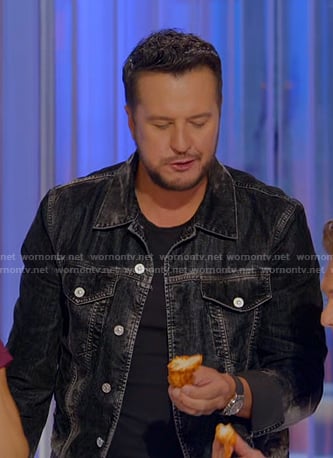 Luke’s black washed denim jacket on American Idol