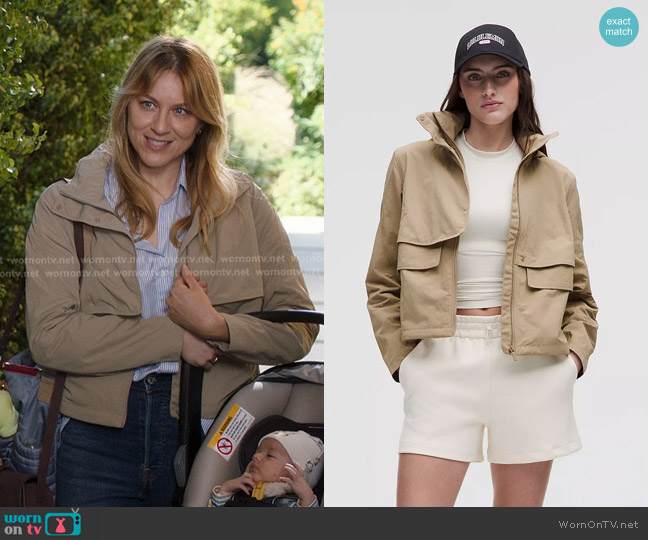 Lululemon Always Effortless Classic-Fit Jacket in Sheer Oak worn by Erica (Brit Morgan) on Greys Anatomy