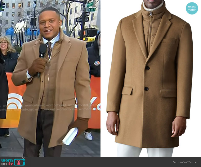 Mackage Skai-SLB Virgin Wool Coat with Removable Down Bib in Otter worn by Craig Melvin on Today