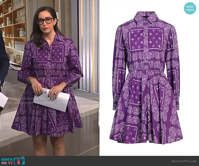 Maje Paisley Dress worn by Savannah Sellers on NBC News Daily