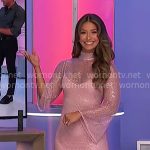 Manuela’s pink embellished fishnet dress on The Price is Right