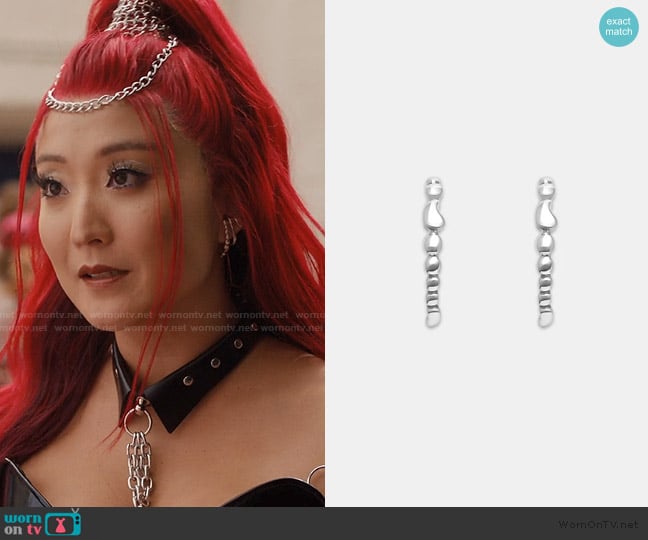 Mara Paris Memories Huggie Earrings worn by Mindy Chen (Ashley Park) on Emily in Paris