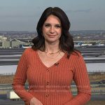 Maria’s orange ribbed v-neck sweater dress on Today