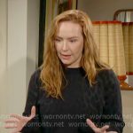 Mariah’s black leopard print sweater on The Young and the Restless