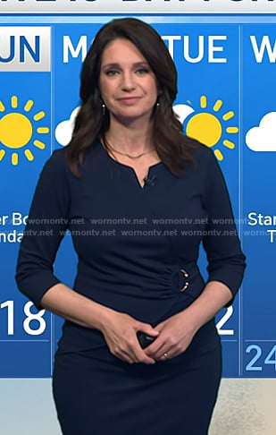 Maria’s navy ring waist detail sheath dress on Today