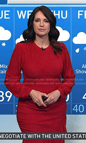 Maria’s red ruffle hem dress on Today