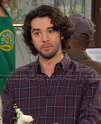 Mark’s brown plaid button down shirt on Days of our Lives