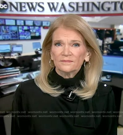 Martha’s black tie neck blouse on Good Morning America