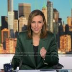 Mary’s green satin blazer and pants on Good Morning America