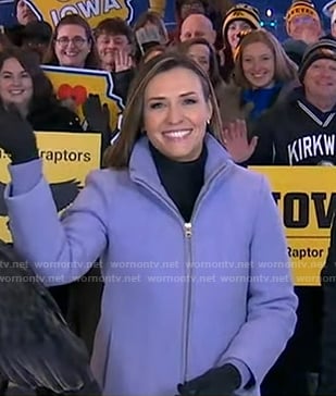 Mary’s lilac zip front coat on Good Morning America