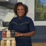 Maya Feller’s denim midi dress on Good Morning America