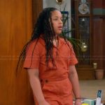 Maya’s orange jumpsuit on The Upshaws