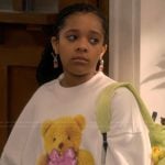 Maya’s teddy bear graphic sweatshirt on The Upshaws