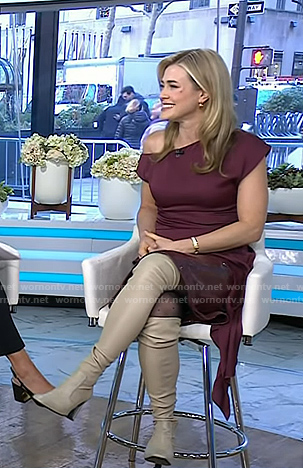 Melissa Roxburgh’s grey over the knee boots on Today
