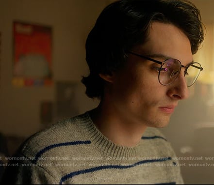 Mike’s grey striped sweater on Stranger Things