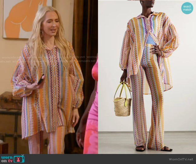 Missoni Mare Striped Cotton and Silk-blend Coverup worn by Erika Jayne on The Real Housewives of Beverly Hills