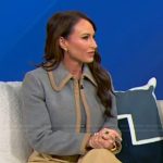 Molly Bloom’s gray contrast check jacket on Tamron Hall Show