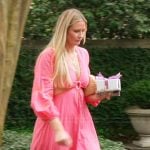 Molly’s pink dragonfly embroidered dress on Southern Charm