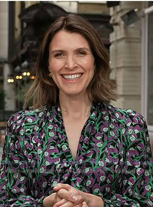 Molly’s black floral tie neck dress on Today