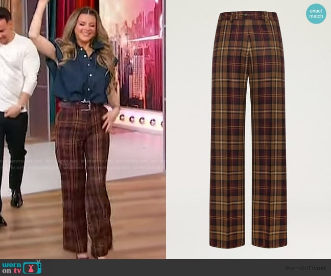 Momoni Milton Pants in Burgundy Multicolored Pants worn by Lauren Sorrentino on Sherri