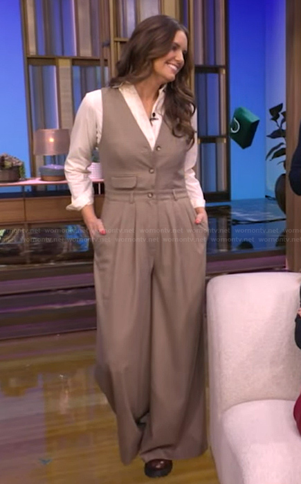 Monica’s gingham check jumpsuit on Live with Kelly and Mark
