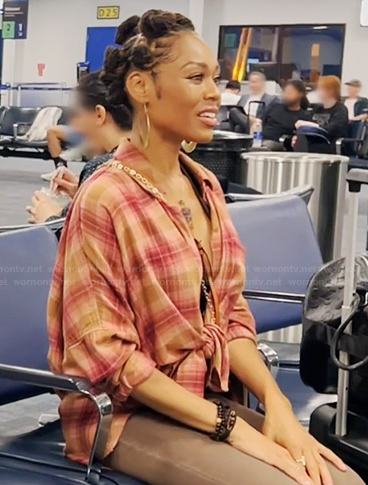 Monique’s plaid shirt on The Real Housewives of Potomac