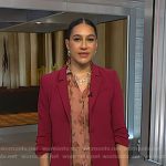 Morgan’s pink floral dress and ruched sleeve blazer on NBC News Daily