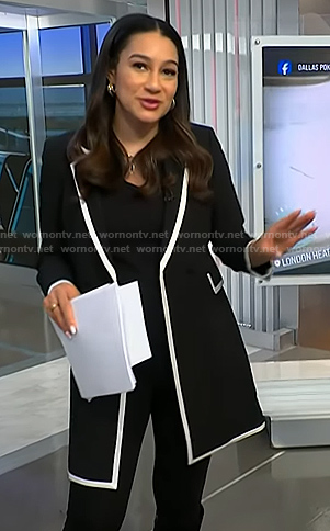 Morgan’s black contrast trim blazer on NBC News Daily