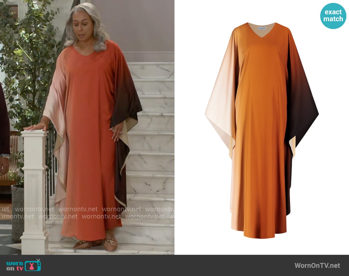 MYKAFTAN Ombré Kaftan worn by Anita Dupree (Tamara Tunie) on Beyond the Gates