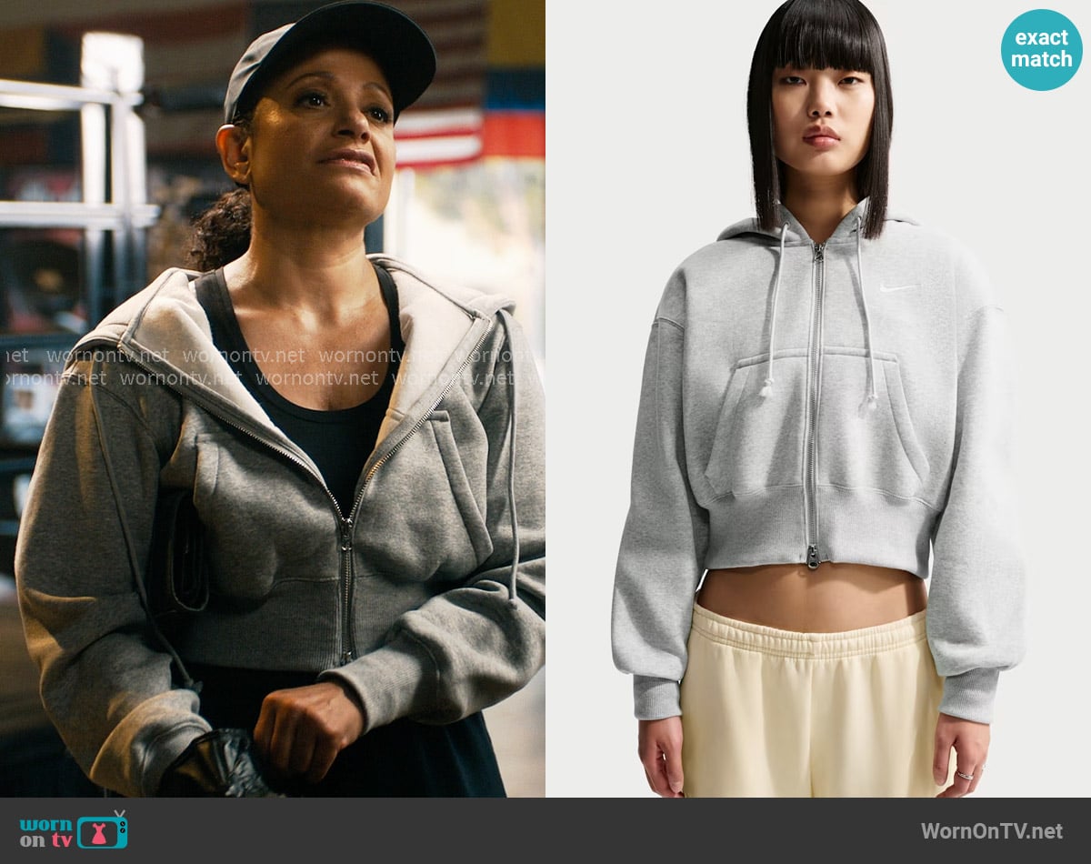 Nike Phoenix Fleece Cropped Hoodie worn by Selena (Judy Reyes) on High Potential