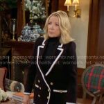 Nikki’s black blazer with white trims on The Young and the Restless