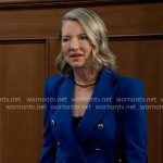 Nina’s blue blazer on General Hospital