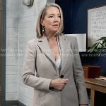 Nina’s taupe coat on General Hospital