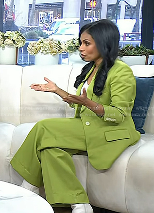 Niro Feliciano’s green blazer and pant suit on Today