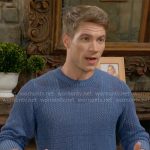 Noah’s blue crochet sweater on The Young and the Restless