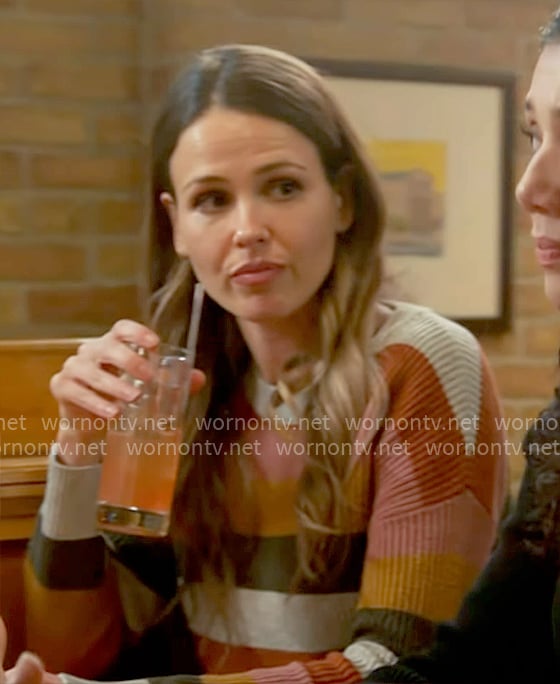 Novak’s striped sweater on Chicago Fire