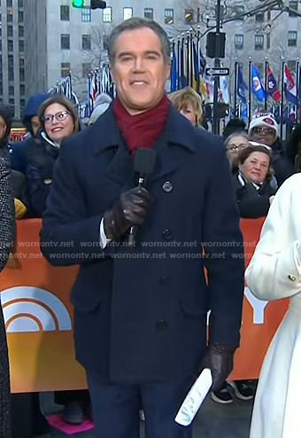 Peter Alexander’s navy peacoat on Today