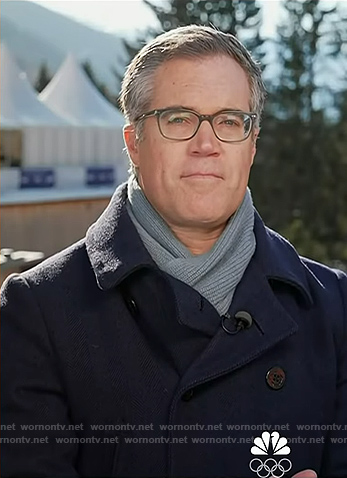Peter Alexander’s navy peacoat on Today