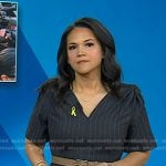 Laura’s pinstripe v-neck dress on Today