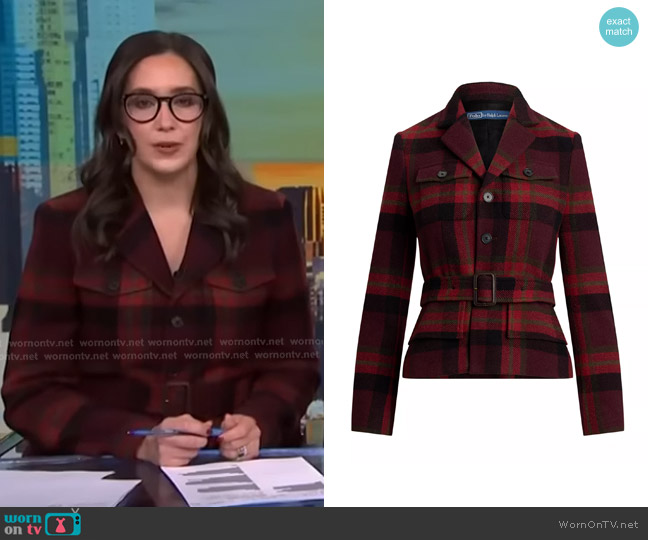 Polo Ralph Lauren Belted Tweed Jacket worn by Savannah Sellers on NBC News Daily