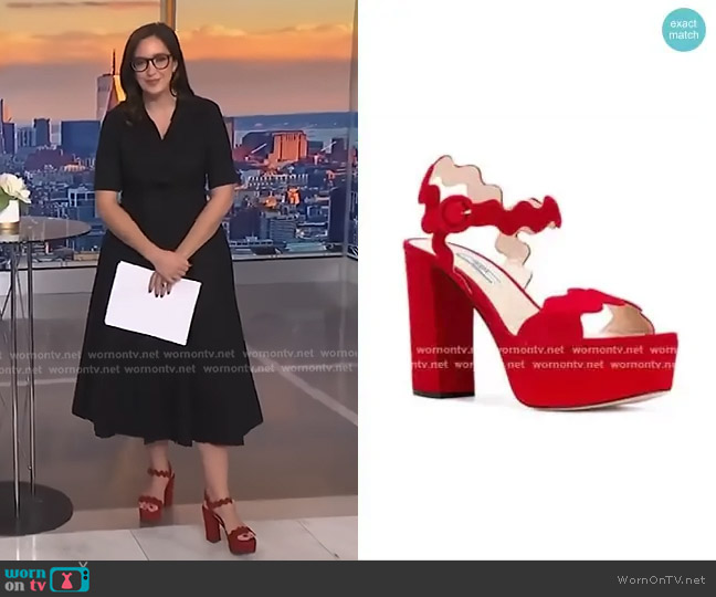 Prada Scalloped Platform Sandals worn by Savannah Sellers on NBC News Daily