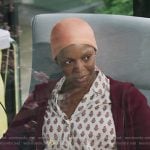 Katie’s Ivory printed button down top on Greys Anatomy