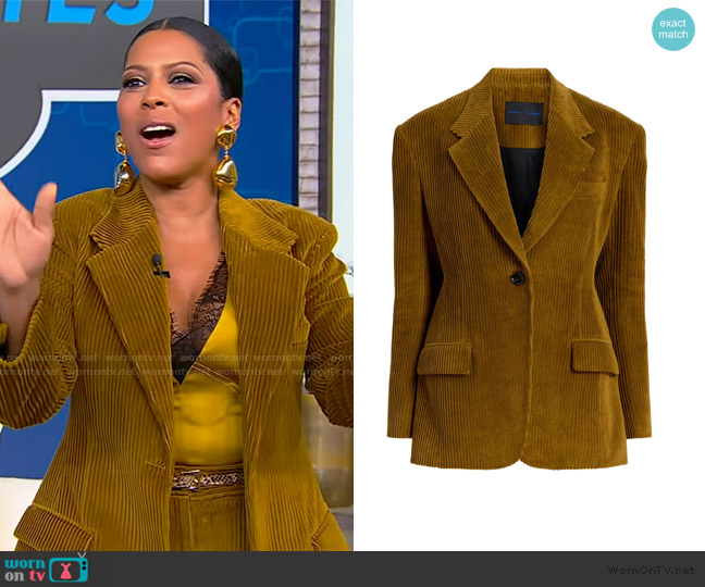 Proenza Schouler Single-breasted corduroy blazer worn by Tamron Hall on Tamron Hall Show
