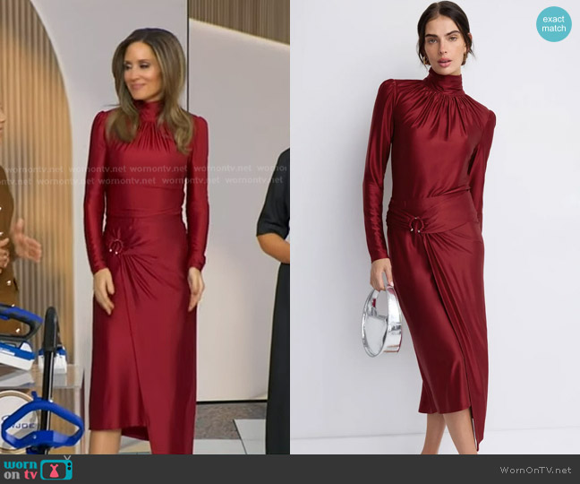 Rabanne Ruched Turtleneck Top worn by Rhiannon Ally on Good Morning America