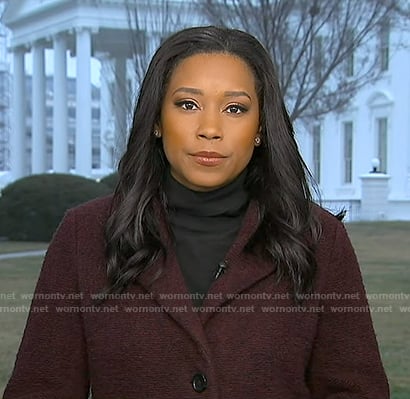 Rachel’s burgundy coat on Good Morning America